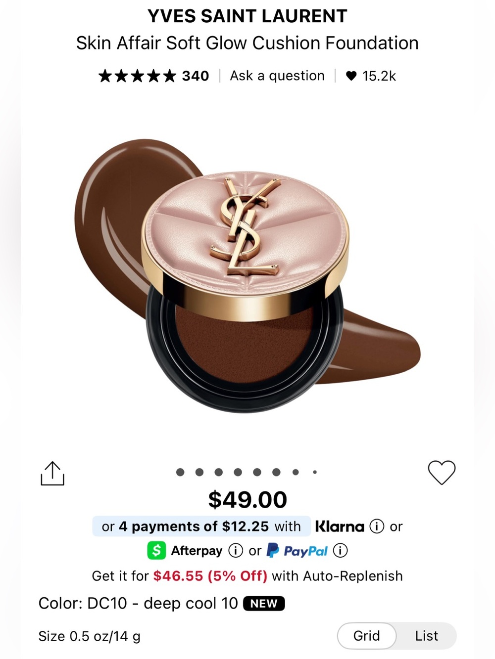 Yves Saint Laurent Soft Glow Cushion Foundation - Metallic Gold Compact